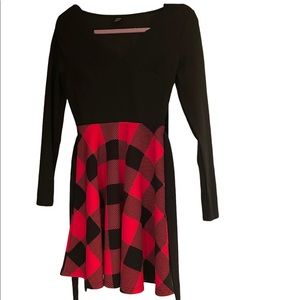 Shein Plaid flannel dress red and black xsmall